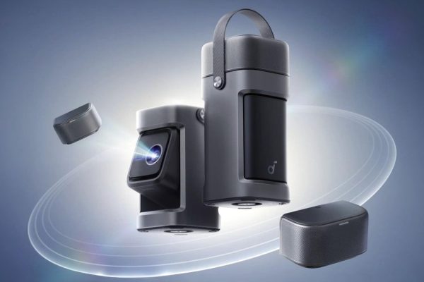 Anker’s new Nebula portable projector has removable wireless speakers, all in a smart lunch-pail-like design